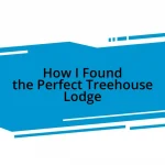 How I Found the Perfect Treehouse Lodge